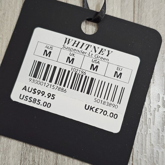 NWT Honey Birdette Whitney Apple Light Green Garter Belt Suspender Size M - Picture 3 of 7